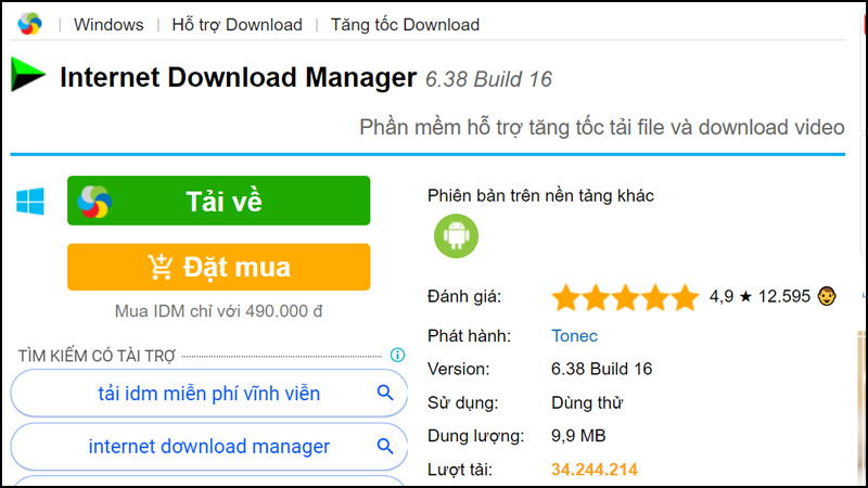  Tải video YouTube bằng phần mềm Internet Download Manager (IDM)