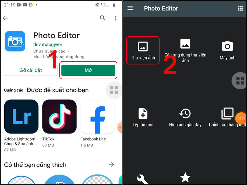 Vào Photo Editor