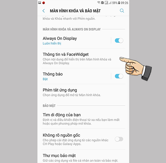 Bước 2: Chọn thông tin và facewidget.