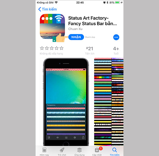 Đổi màu thanh trạng thái iPhone không cần Jailbreak