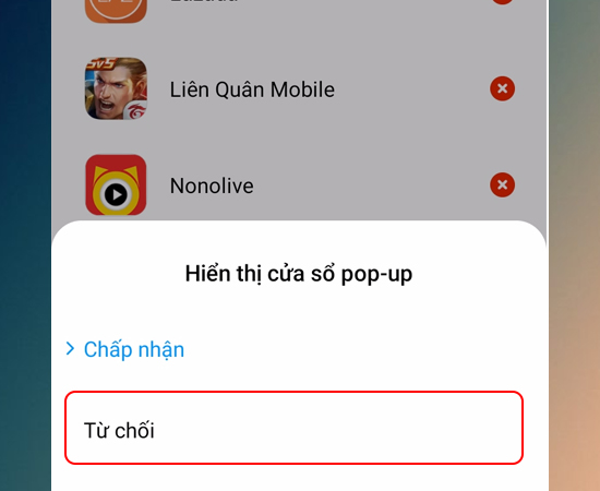 Bước 8: Chọn từ chối để hoàn tất việc tắt.