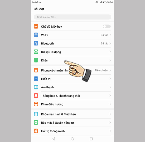 Chọn Tên điểm truy cập(APN)