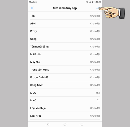 Bước 4: Nhập thông số điểm truy cập và xong.