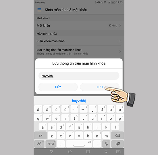 Bước 3: Nhập thông tin và lưu lại.