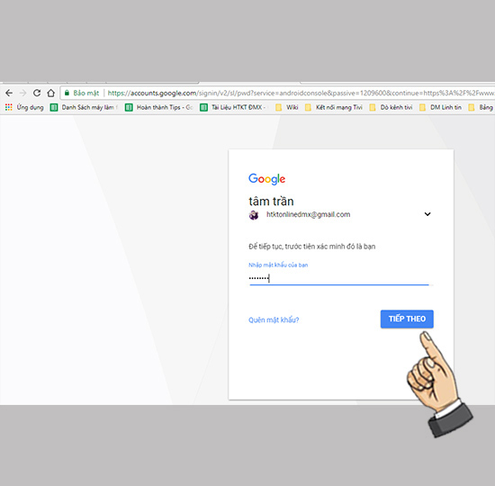 Đăng nhập email và mật khẩu