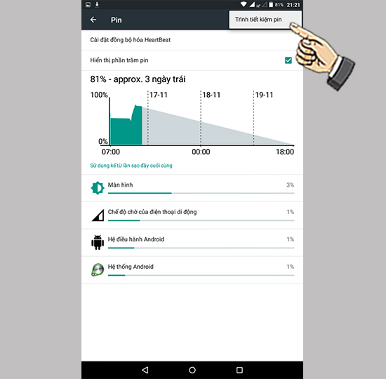 Bước 3: Bật tiết kiệm pin.