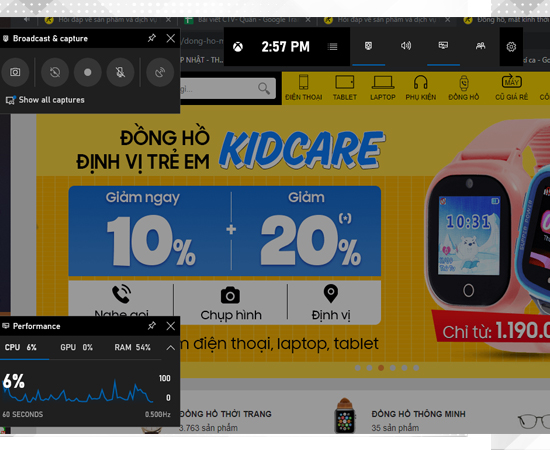 Bước 1: Tại 1 cửa sổ đang làm việc bất kì bạn nhấn tổ hợp phím Windows+G để kích hoạt Game Bar.