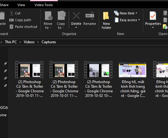 Video ghi hình của bạn sẽ được lưu trữ tại Videos\Captures.