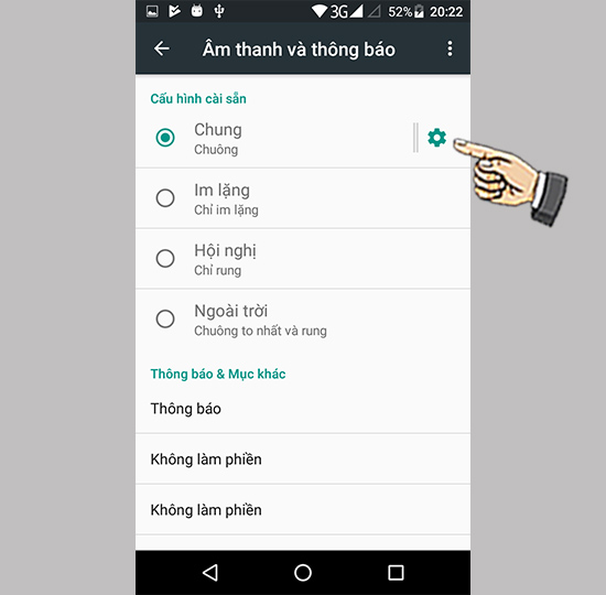 Bước 2: Bạn chọn cài đặt.