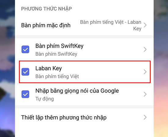 Bước 3: Các bạn chọn vào bàn phím mà mình đang sử dụng