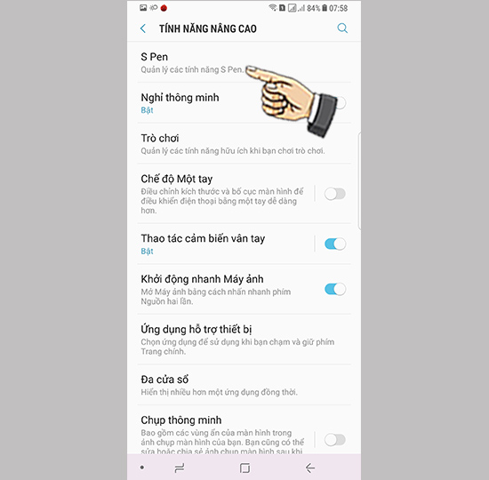 Bước 2: Chọn bút Spen.
