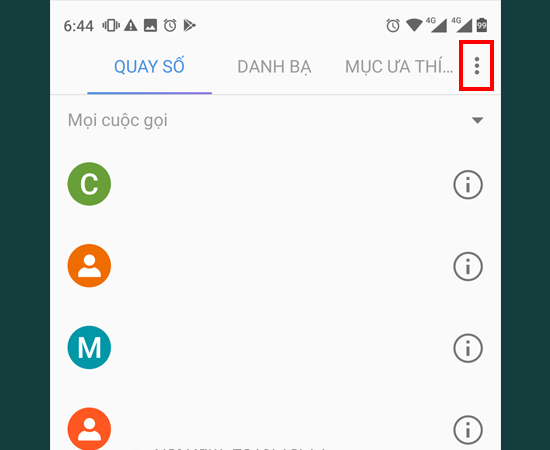 Bước 2: Chọn dấu ba chấm.