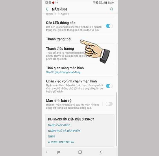 Bước 2: Chọn Thanh trạng thái