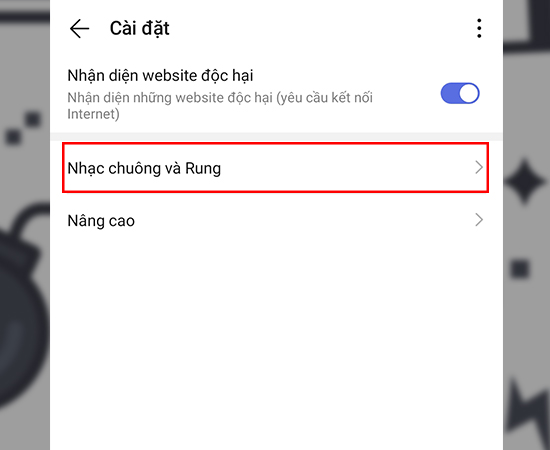 Bước 3: Chọn mục Nhạc chuông và Rung