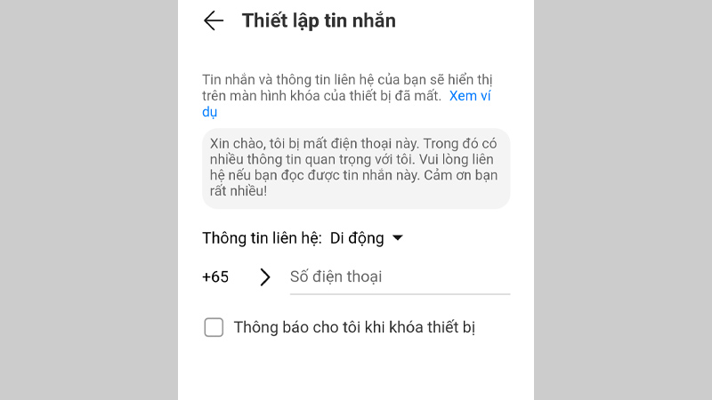 Hiển thị thông tin liên hệ của bạn trên màn hình khóa