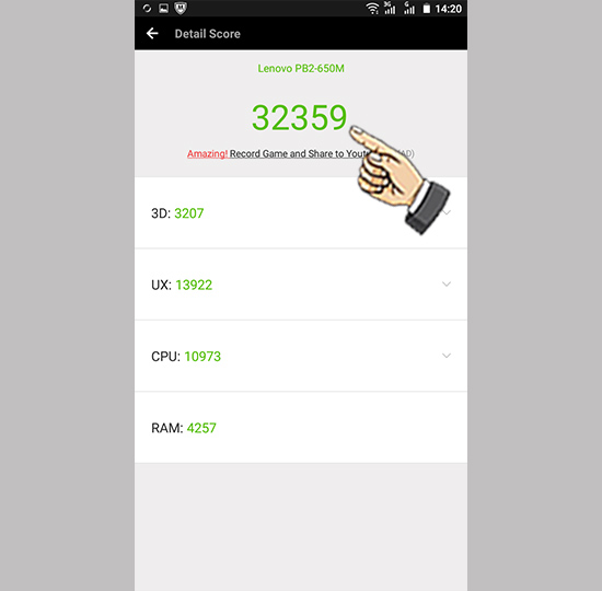 Điểm Antutu Lenovo Phab 2