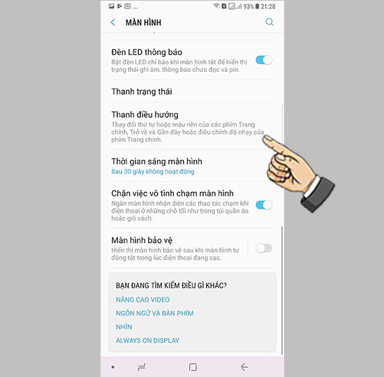 Vào mục thanh điều hướng
