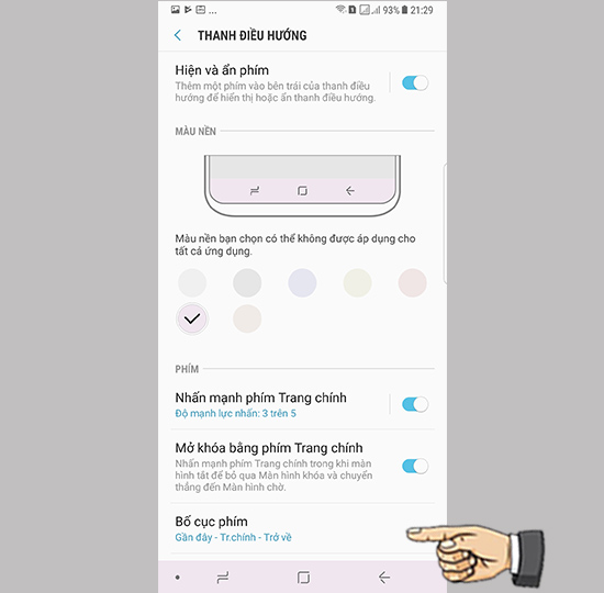 Thay đổi bố cục phím
