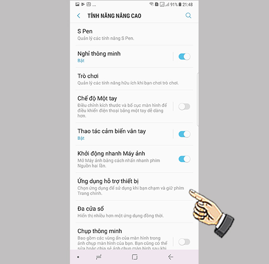 Bước 2: Chọn ứng dụng hỗ trợ thiết bị.