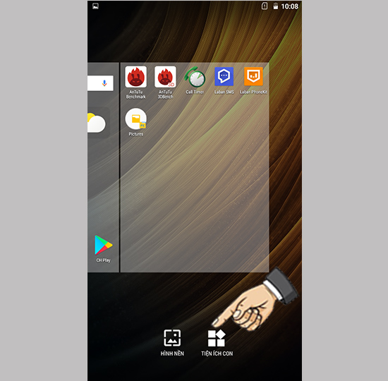 Chọn tiện ích yêu thích.