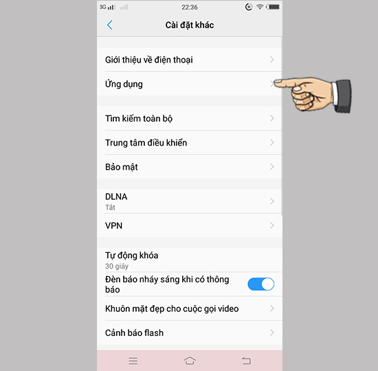 Bước 2: Chọn ứng dụng.