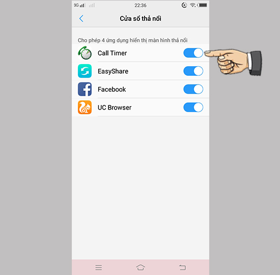 Bước 4: Bật ứng dụng.