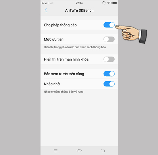 Bước 3: Cho phép thông báo.