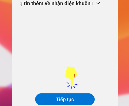 Bước 3: Sau đó bạn nhấp Tiếp tục để thiết lập để tính năng.