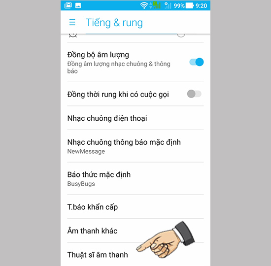 Bước 2: Bạn chọn mục thuật sĩ âm thanh.