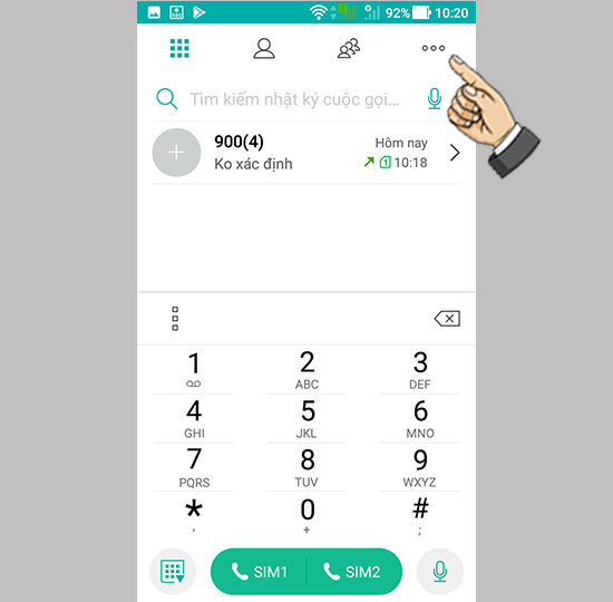 Bước 2: Chọn ba chấm.