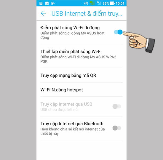 Bước 3: Bạn kích hoạt tính năng lên.