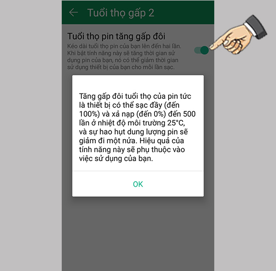 Bước 3: Bật tính năng.