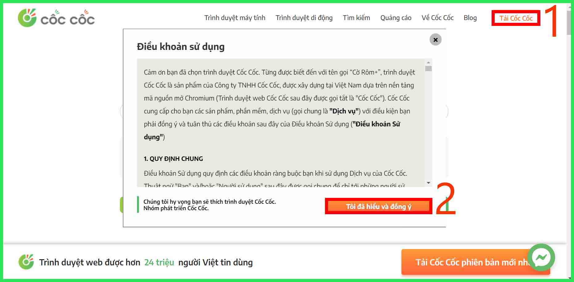Tải Cốc Cốc trên máy tính