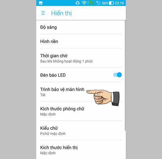 Bước 2: Chọn trình bảo vệ màn hình.