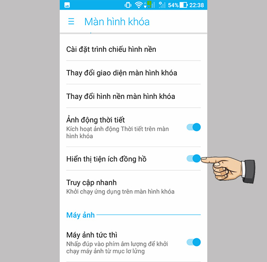 Kích hoạt tính năng lên