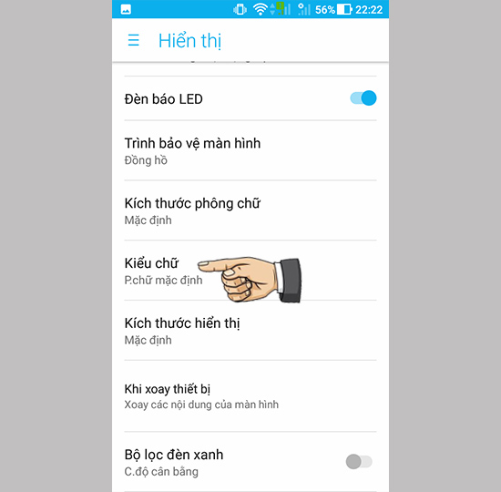 Bước 2: Chọn kiểu chữ.