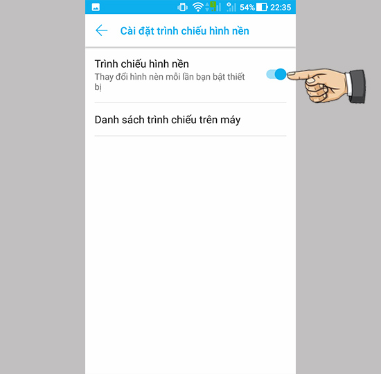 Bước 3: Bạn có thể chọn hình nền theo ý mà bạn muốn để trình chiếu.