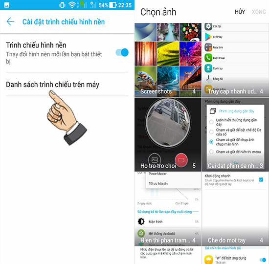 Bước 3: Bạn có thể chọn hình nền theo ý mà bạn muốn để trình chiếu.