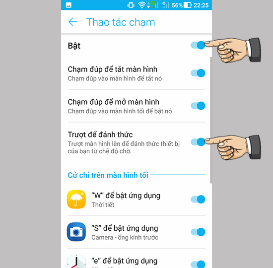Bước 3: Bật trượt để đánh thức.