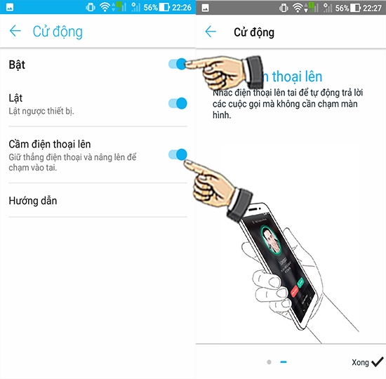 Bước 3: Bật cầm điện thoại lên.