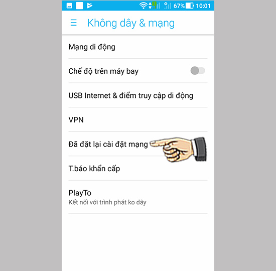 Bước 2: Chọn đặt lại cài đặt mạng.