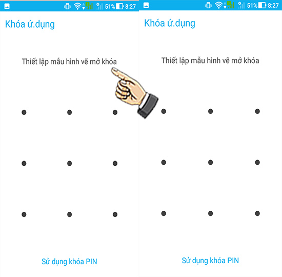 Đặt mật khẩu khóa.