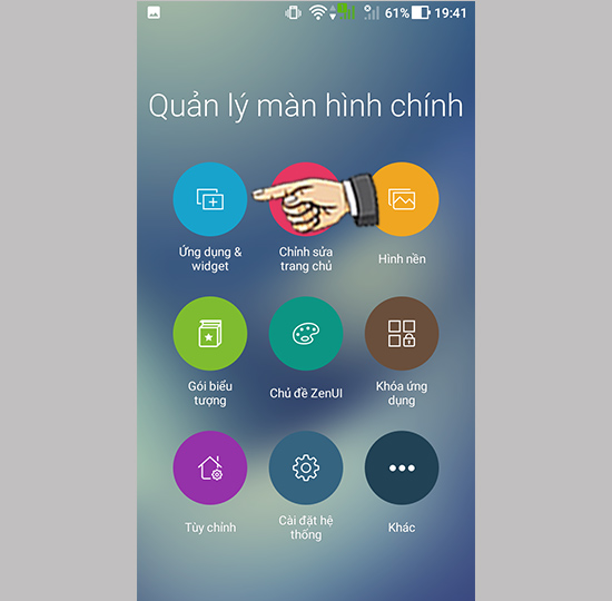 Chọn ứng dụng và widget.