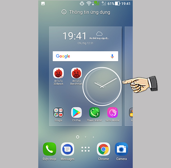 Chọn widget yêu thích và kéo ra màn hình chính.