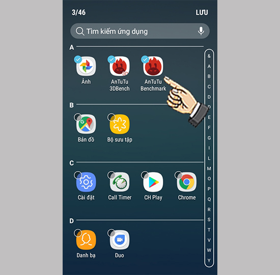 Bước 4: Chọn ứng dụng mà bạn muốn ẩn.