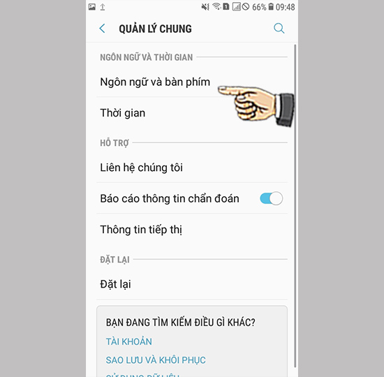 Bước 2: Chọn ngôn ngữ và bàn phím.