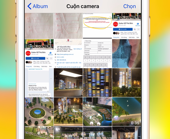 Lúc này những tấm ảnh đã được khôi phục vào trong Cuộn camera của bạn.