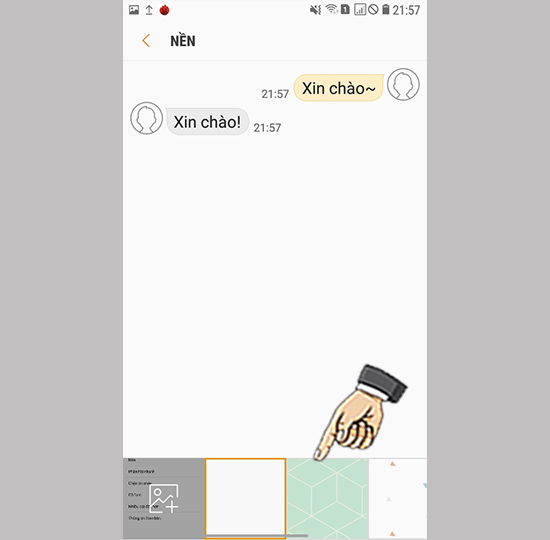 Bạn chọn nền mà bạn muốn thay đổi.