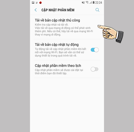 Bước 2: Chọn Tải về bản cập nhật thủ công