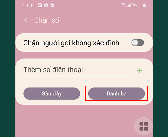 Hoặc chọn vào mục Danh bạ.